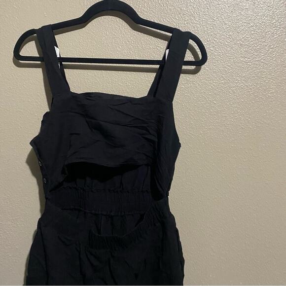 All:Row Linen Black Jumpsuit Open Back Size Medium - Picture 6 of 13